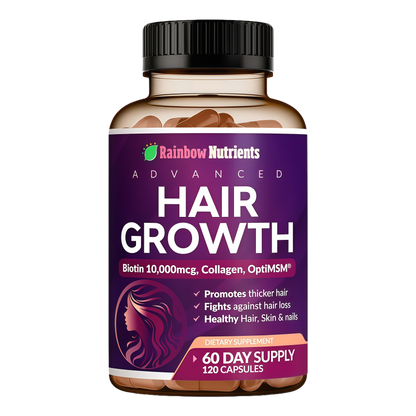 Hair Growth Vitamins for Women | Biotin 10,000mcg, Collagen, Patented OptiMSM®, goMCT®, Saw Palmetto | Naturally Regrow Stronger & Healthier Hair, Skin and Nails | Stops Hair Loss | 60 Day Supply